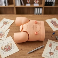 Modelo de Entrenamiento Desmontable para Cadera y Torso con Órganos Masculinos y Femeninos Intercambiables, para Práctica de Cateterismo