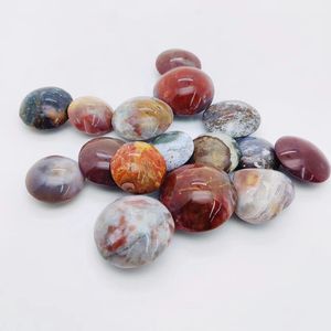 Palmeras de jaspe natural oceánico piedra curativa de Palma de cristal curativa a granel al por mayor para meditación - Product Image 1