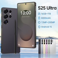 Teléfono Inteligente S25Ultra Desbloqueado de Alto Rendimiento con Procesador Deca Core, Android 15, 16G+1TB, S-Pen, Pantalla HD, 4G