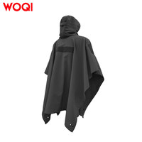 Poncho de pluie léger et imperméable WOQI Ripstop pour temps humide, multi-usages avec capuche - Utilisable comme sac de bivouac, tente d'abri