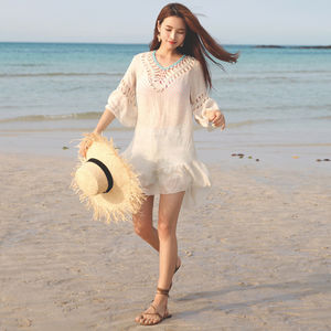 Paréo Crochet Bikini Cover up <span class=keywords><strong>Tunique</strong></span> Tops Femmes Sexy Dos Nu Robe <span class=keywords><strong>De</strong></span> <span class=keywords><strong>Plage</strong></span> Boho Beachwear Tricoté Solide Maillot <span class=keywords><strong>De</strong></span> Bain <span class=keywords><strong>Plage</strong></span> Cover up - Product Image 5