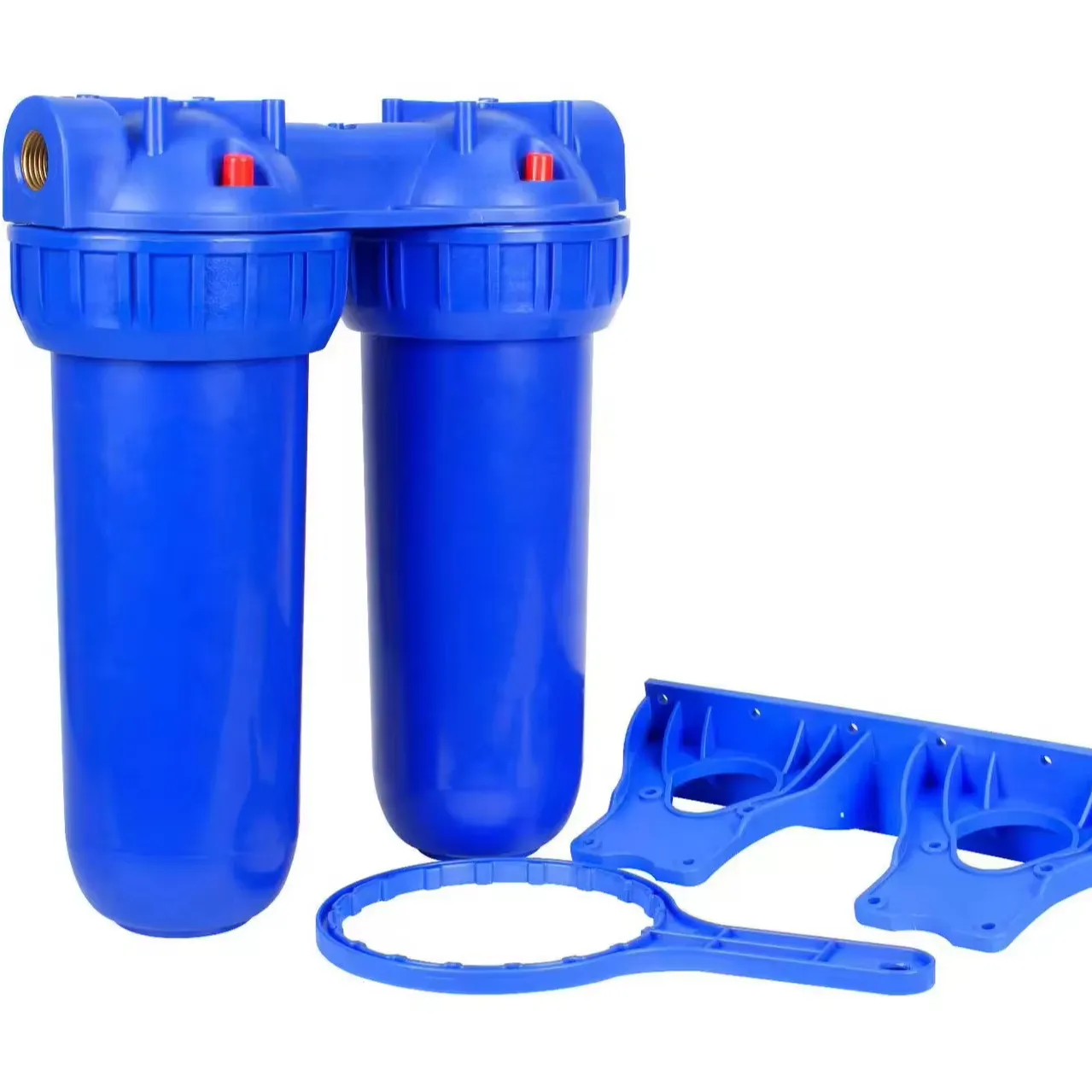 Purificador de água italiano europeu, garrafa pré-filtro dupla azul de 10 1/2 polegadas, purificador de água pré-filtro de 10 1/2 polegadas