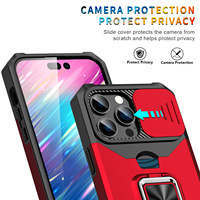 Coque pour iPhone 17 16 15 14 13 12 Pro Max Plus Protection robuste avec couvercle de caméra coulissant et couvercle de clip de carte