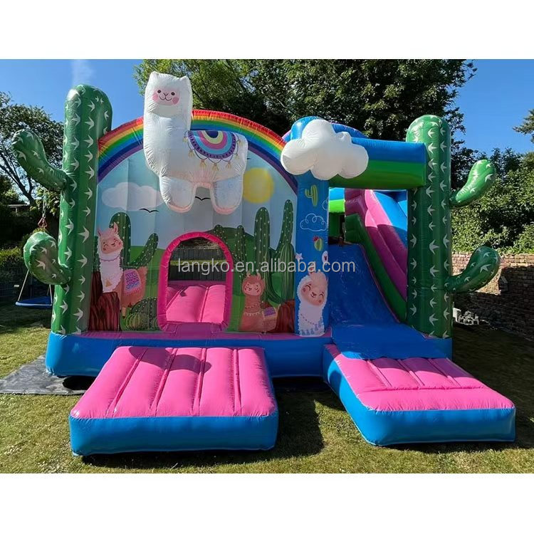 CE Certificate Pink Bouncy Castle Lama