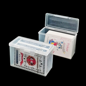 Caja rectangular de plástico para organizar tarjetas de visita, tarjetas de juego, tarjetas de crédito y cartas de juego; caja de almacenamiento transparente. - Product Image 1