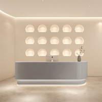 Comptoir de réception de luxe moderne en bois massif pour hôtel, hôpital, école, supermarché, bureau et immeuble commercial