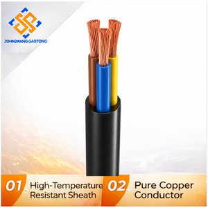 Câble d'alimentation flexible multiconducteur RVV 5*1.5mm² pour câblage de bâtiments et connexion d'équipements, <span class=keywords><strong>gaine</strong></span> PVC, OEM CE RoHS - Product Image 1