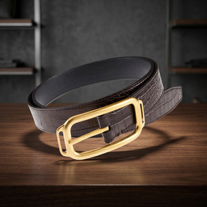 Cinturones de Cuero Vacuno Hechos a Mano por BS INTERNATIONAL para Hombre - Cinturones Cuadrados y Rectangulares de Lujo, Modernos y Elegantes, Ideales para Fiestas - Product Image 1