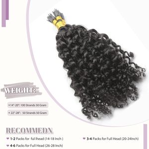 Extensioni per <span class=keywords><strong>capelli</strong></span> I-Tip effetto onda d'acqua, 100 <span class=keywords><strong>ciocche</strong></span> da 0,5g/ciocca, ricci, in vero capello Remy, con cheratina pre-incollata, per donna, 18 pollici, effetto body wave - Product Image 4