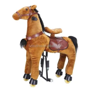 Alta qualidade Plush Riding Horse Toy Unisex Kids Ride em passeio animal mecânico para aluguel