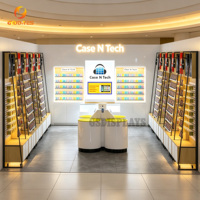 Exhibidor de Accesorios para Teléfonos Móviles Moderno y Personalizado, con Iluminación LED, Ecológico, Independiente, para Comercios