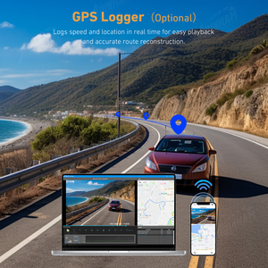 Caméra de tableau de bord ADINKAM <span class=keywords><strong>Sony</strong></span> IMX Starvis 2 à double objectif, miroir, avant/arrière, 2K WDR, vision nocturne, contrôle WIFI par application, enregistreur vidéo tactile IPS - Product Image 5