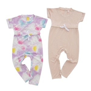 Pelele de manga corta con diseño de lazo para recién <span class=keywords><strong>nacido</strong></span>, conjunto de ropa de <span class=keywords><strong>verano</strong></span> para niños y niñas - Product Image 6