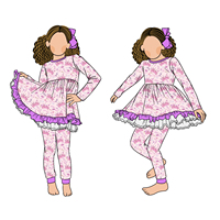 Little Glow Kids Ensemble de jeu : Robe à volants circulaires pour une rotation maximale, Robe d'hiver en dentelle à œillets et Pantalon-culotte pour filles