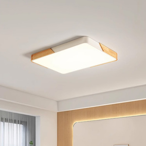Plafonnier LED blanc en bois de style nordique, luminaire moderne en acrylique rond pour la décoration intérieure de la chambre, 12W - Product Image 4