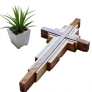 Escultura de Cruz de Madera para Pared con Recorte de Corazón, Diseño Religioso Art Deco, Decoración Rústica para el Hogar, para Sala de Estar - Product Image 6