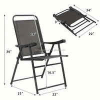 Chaise de jardin pliante en acier inoxydable moderne avec cadre en tube d'acier, couleur personnalisée