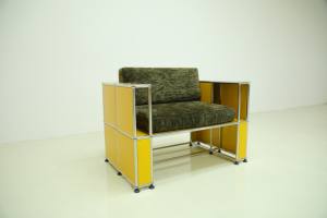 أثاث غرفة المعيشة الحديث كومبو متين مع أريكة وكرسي بلكنة صفراء - Product Image 6