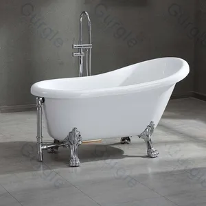 Eco Friendly 1.5M Classic Clawfoot Bath Tub CE CUPC Freestanding Acrylic Clawfoots Bathtub