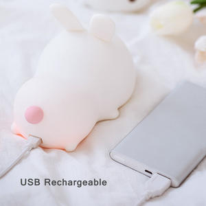 Cute <b>Night</b> <b>Light</b> <b>Bunny</b> <b>Night</b> <b>Light</b> for Kids Rechargeable Rabbit Silicone <b>Night</b> <b>Lights</b> for KidsBedroom Tap and Remote Control - Product Image 3