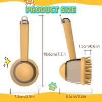 Petop Factory Brosse pour animaux de compagnie tout-en-un pour poils doux, courts et longs, anti-pellicules, démêlante et durable pour chiens et chats