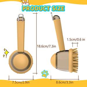 Petop Factory Brosse pour animaux de compagnie tout-en-un pour poils doux, courts et longs, <span class=keywords><strong>anti</strong></span>-pellicules, démêlante et durable pour chiens et chats - Product Image 2