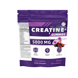Gomitas de creatina monohidrato sin azúcar de 5g con sabor a fresa OEM para ganar músculo y recuperar masticables antes del entrenamiento - Product Image 1