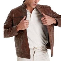 Veste d'hiver réversible en cuir véritable pour homme, grande taille, col montant, bouton unique, style streetwear, haute qualité, vente en gros