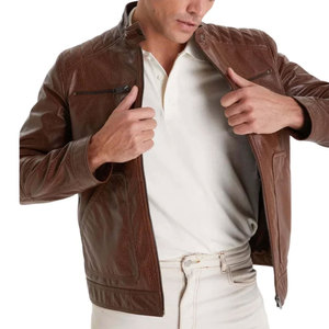 Chaqueta de Cuero Genuino para Hombre, de Alta Calidad, al por Mayor, Tallas Grandes, Reversible, de Invierno, Estilo Urbano, con Cuello Alto - Product Image 5
