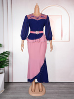 Ensemble Deux Pièces Tempérament Contraste à Vendre Chaude Grande Taille Styles Européen, Américain et Africain, Robe Diamantée pour le Travail