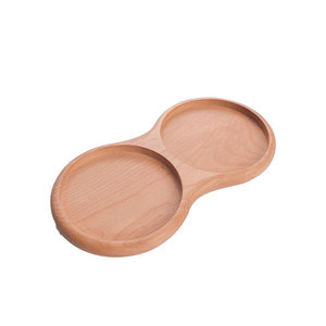 ราคาสุดคุ้ม ขายส่ง ถาดเสิร์ฟขนมหวาน ไม้บีช สองชั้น - Product Image 1