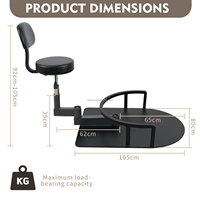 Tabouret de coiffeur réglable pour salon de beauté, chaise de coiffeur pivotante avec roulettes, chaise de technicien de salon, tabouret pivotant