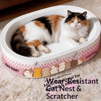 Lit-grattoir pour chat en carton ondulé blanc, sans poussière, utilisable toute l'année, style mignon, fabriqué en Chine, livraison directe, livraison gratuite