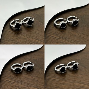 Boucles d'oreilles pendantes géométriques en acier inoxydable, design simple et original, plusieurs modèles, plaqué argent, unisexe, bijoux de mode - Product Image 1