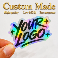 Autocollants holographiques découpés sur mesure - Étiquettes en vinyle imperméables avec logo 3D pour la marque, la promotion commerciale et l'artisanat