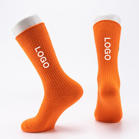 Chaussettes de sport personnalisées pour l'entraînement, avec logo, épaisses, absorbant les chocs, antidérapantes, mi-cuisses, unisexes