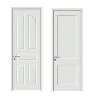 Porte intérieure moulurée en MDF blanc apprêté sur mesure, kit de porte pré-montée à âme pleine avec cadre et quincaillerie pour hôtel et appartement
