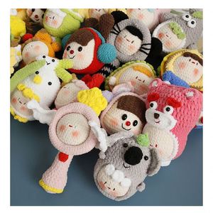 Beginner Portable Crochet Yarn <b>Kit</b> Square Fabric Knitting <b>Tools</b> Accessories DIY Starter Practice Set with Storage Carrying <b>Bag</b> - Product Image 4