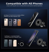 Support magnétique pour téléphone de voiture avec fixation réglable pour grille d'aération et rotation à 360 degrés pour smartphones universels, support mobile pour véhicule