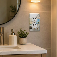 Interrupteur d'éclairage ITTA 1 poste contemporain en acrylique finition miroir, étanche IP44, durable, installation facile