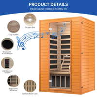 Ruang Sauna Inframerah Kayu Kustom untuk Dua Orang dengan Panel Kontrol Termometer Sauna Cina