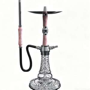 Pink <b>Crystal</b> Hookah Modern Water Pipe Glass Base Metal Stand Tobacco Smoking Accessory - Product Image 1
