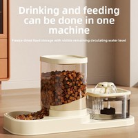Station d'alimentation et de hydratation 2-en-1 pour animaux de compagnie, distributeur de nourriture par gravité, pliable, portable, étanche IPX5, fonctionnement manuel, sain