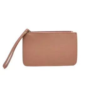 flat bottom faux leather phone purses double zipper small long wallet women coin purse