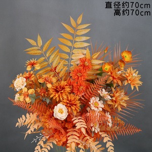 Arrangement floral de mariage en <span class=keywords><strong>soie</strong></span> orange brûlé, style automne, pour la décoration de fond de scène - Product Image 4