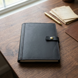 Couverture de Bible A5 en cuir véritable avec fermeture à bouton-pression, option cadeau écologique, marque ADORA, style agenda, design personnalisé - Product Image 3