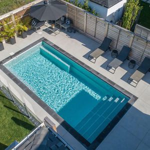 Piscine extérieure modulaire en fibre de verre pour adultes, grande taille, pour maison, jardin, hôtel, spa préfabriqué, jacuzzi, avec carrelage en mosaïque - Product Image 1