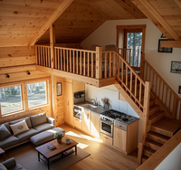 Maison à 2 étages Villa de luxe Maison de villégiature avec 4 chambres à coucher Salle de bain Cuisine Salon Villa en bois préfabriquée