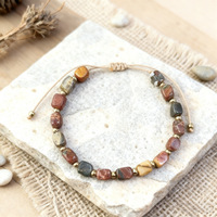 Bracelet en pierre vintage euro-américain, tendance et polyvalent, design de perles fait main, accessoire de bracelet pour femmes