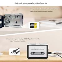 Lecteur audio portable rétro personnalisé avec fonction de rétroversion automatique, basses stéréo, USB double, lecteur de cassette numérique et archivage audio sur cassette
